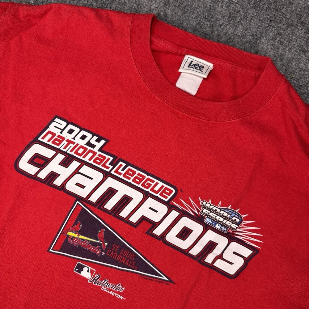 St Louis Cardinals National League Champions Shirt L 2004 MLB Lee Sport Vintage